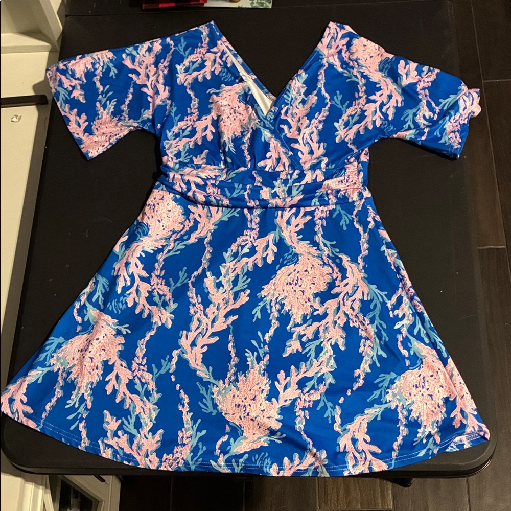 Vibrant Coral Reef Mini Dress